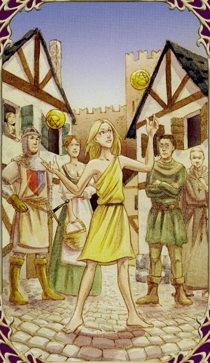 Two of Pentacles card from Sensual Wicca Tarot