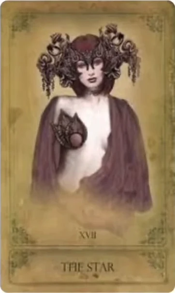 The Star card from the Sepia Stains Tarot deck