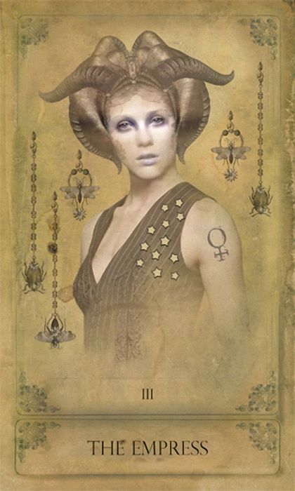 The Empress card from the Sepia Stains Tarot by Bethalynne Bajema