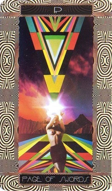 Page of Swords card from the Serpentfire Tarot deck