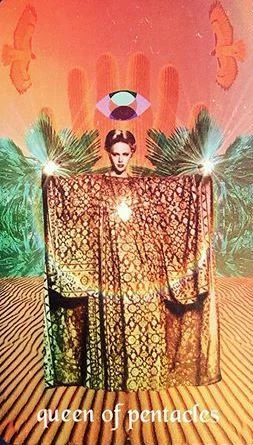 Queen of Pentacles card from the Serpentfire Tarot deck