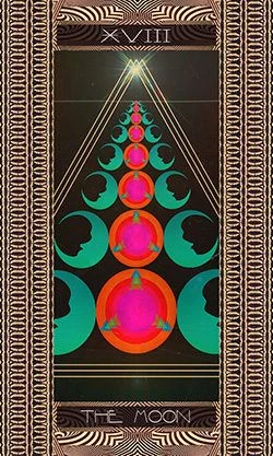 The Moon card from the Serpentfire Tarot deck