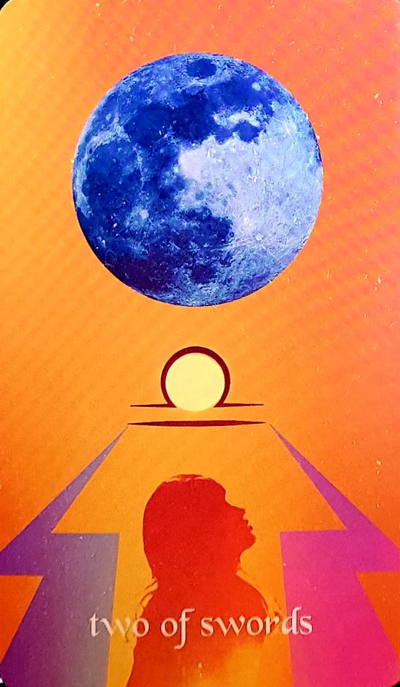 Two of Swords card from the Serpentfire Tarot deck