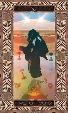 Five of Cups card from the Serpentfire Tarot deck