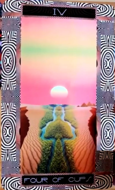 Four of Cups card from the Serpentfire Tarot deck