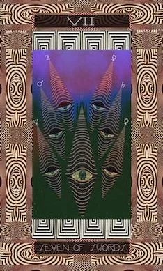 Seven of Swords card from the Serpentfire Tarot deck