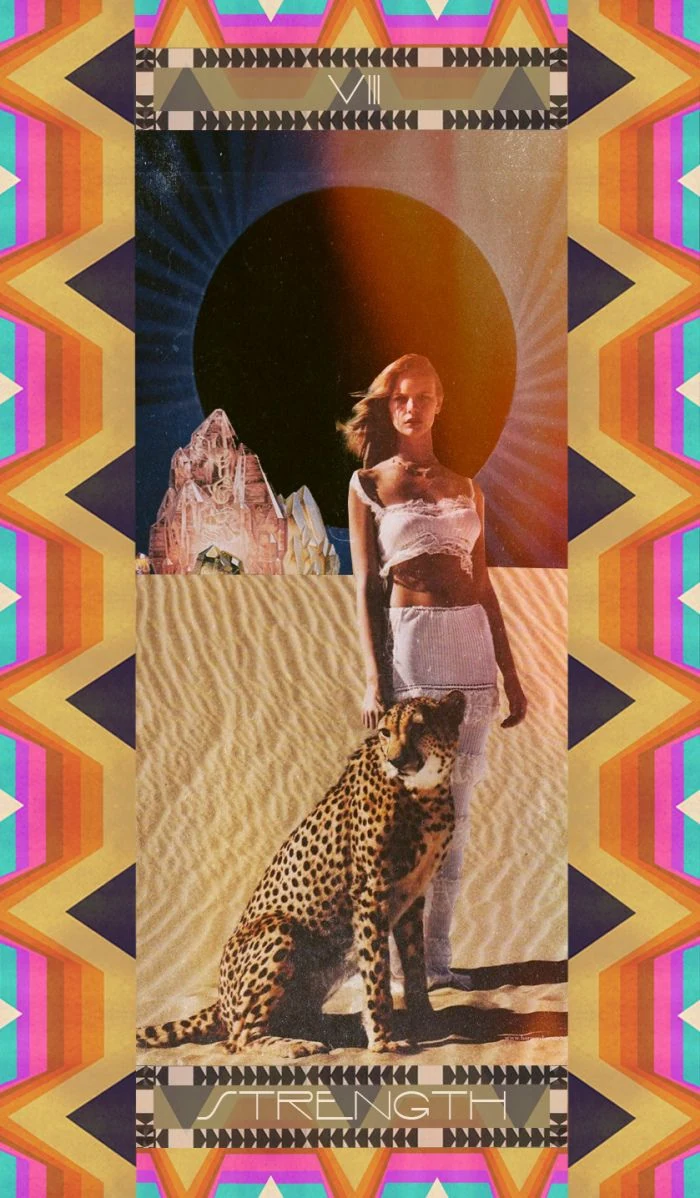 Strength card from Serpentfire Tarot by Devany Wolfe