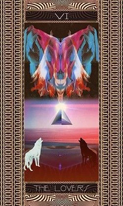 The Lovers card from the Serpentfire Tarot deck