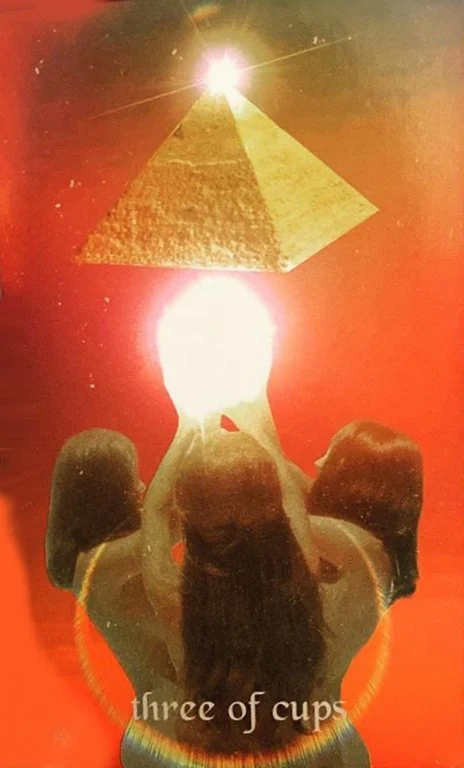 Three of Cups card from the Serpentfire Tarot deck