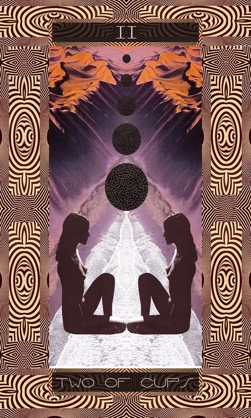 Two of Cups card from the Serpentfire Tarot deck