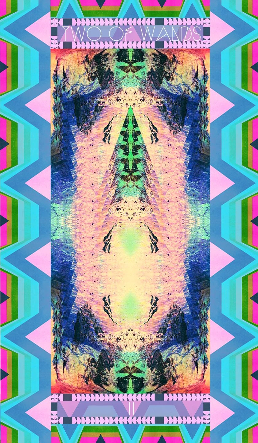 Two of Wands card from the Serpentfire Tarot deck