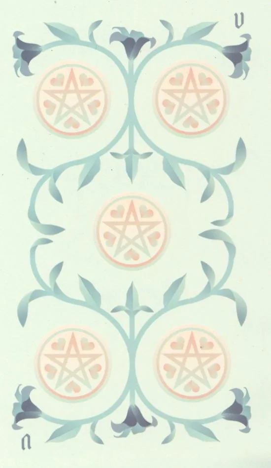 Five of Pentacles card from the Seventh Sphere Tarot deck