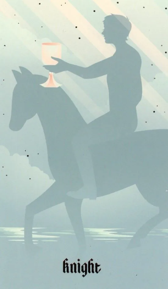 Knight of Cups card from the Seventh Sphere Tarot deck