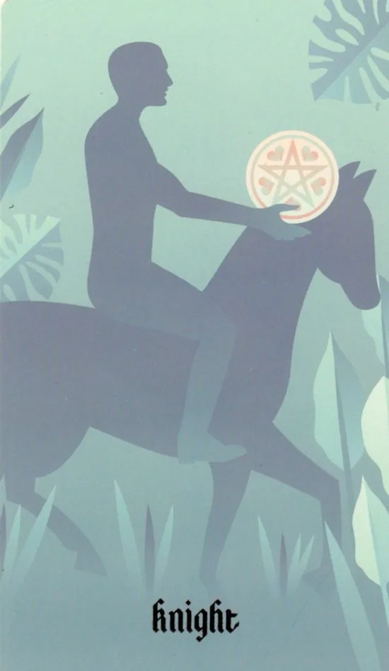 Knight of Pentacles card from the Seventh Sphere Tarot deck