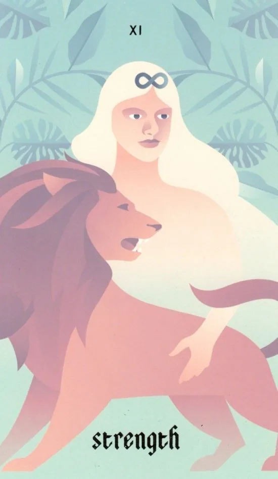 Strength card from the Seventh Sphere Tarot deck