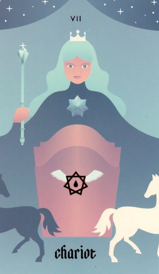 The Chariot card from the Seventh Sphere Tarot deck