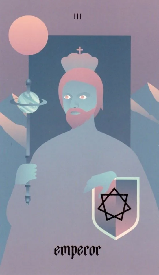The Emperor card from the Seventh Sphere Tarot deck
