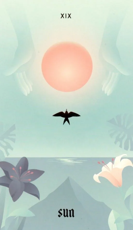 The Sun card from the Seventh Sphere Tarot deck