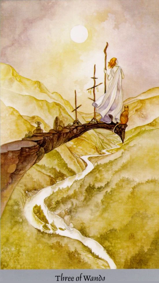 3 of Wands card from the Shadowscapes Tarot deck