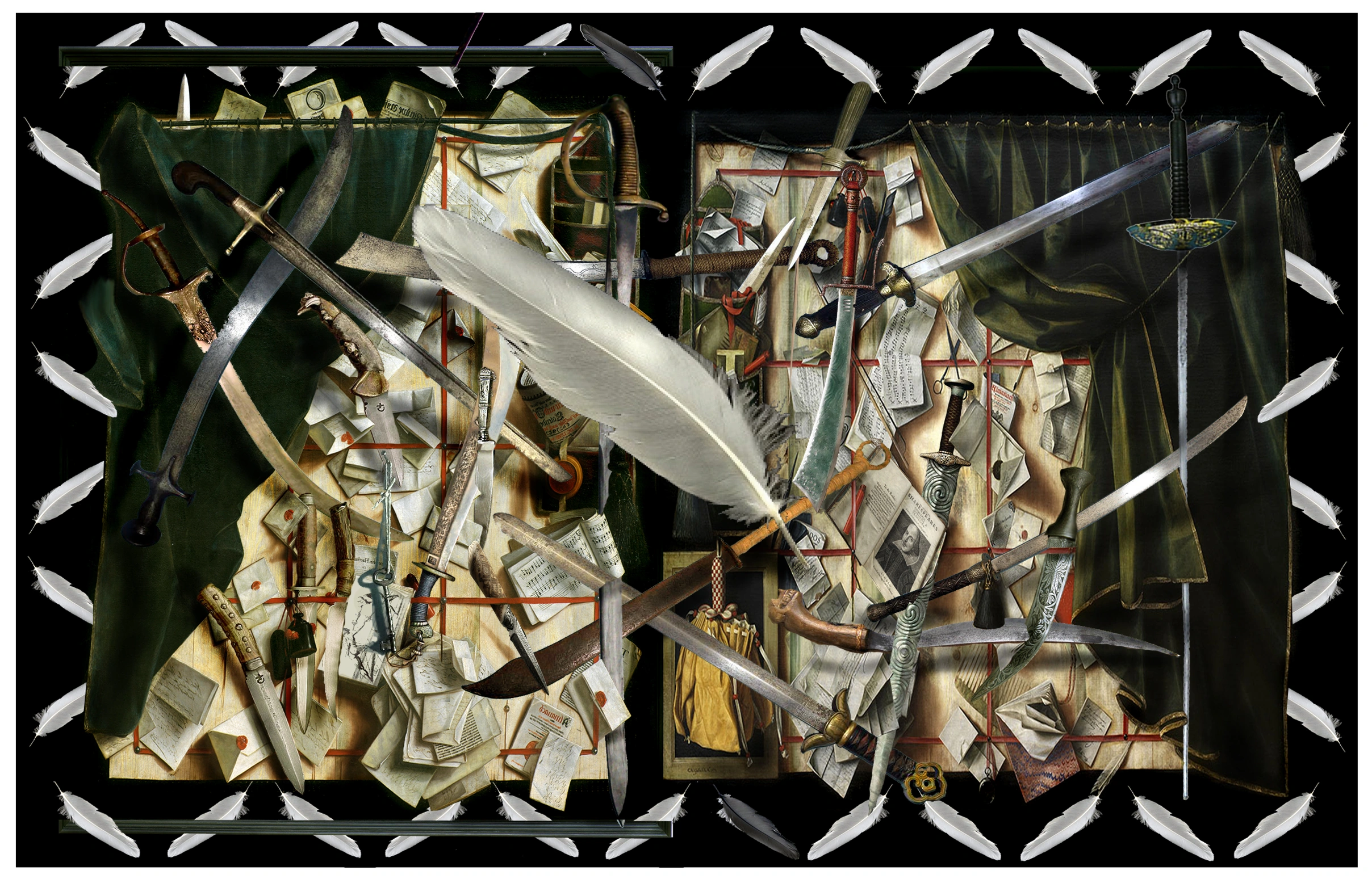 Ace of Swords card from The Shakespeare Tarot by Chris Leech