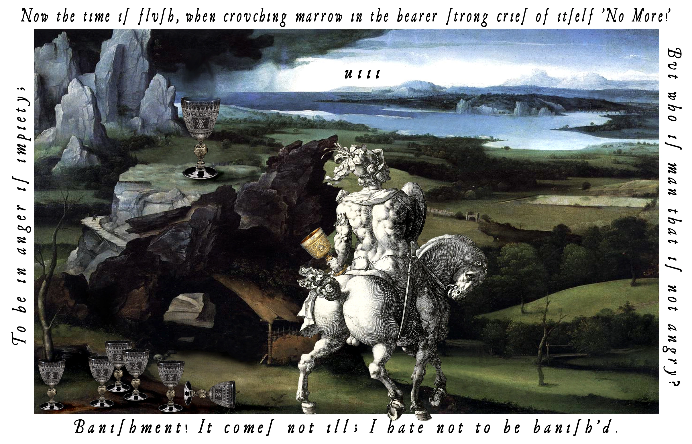 Eight of Cups card from The Shakespeare Tarot by Chris Leech