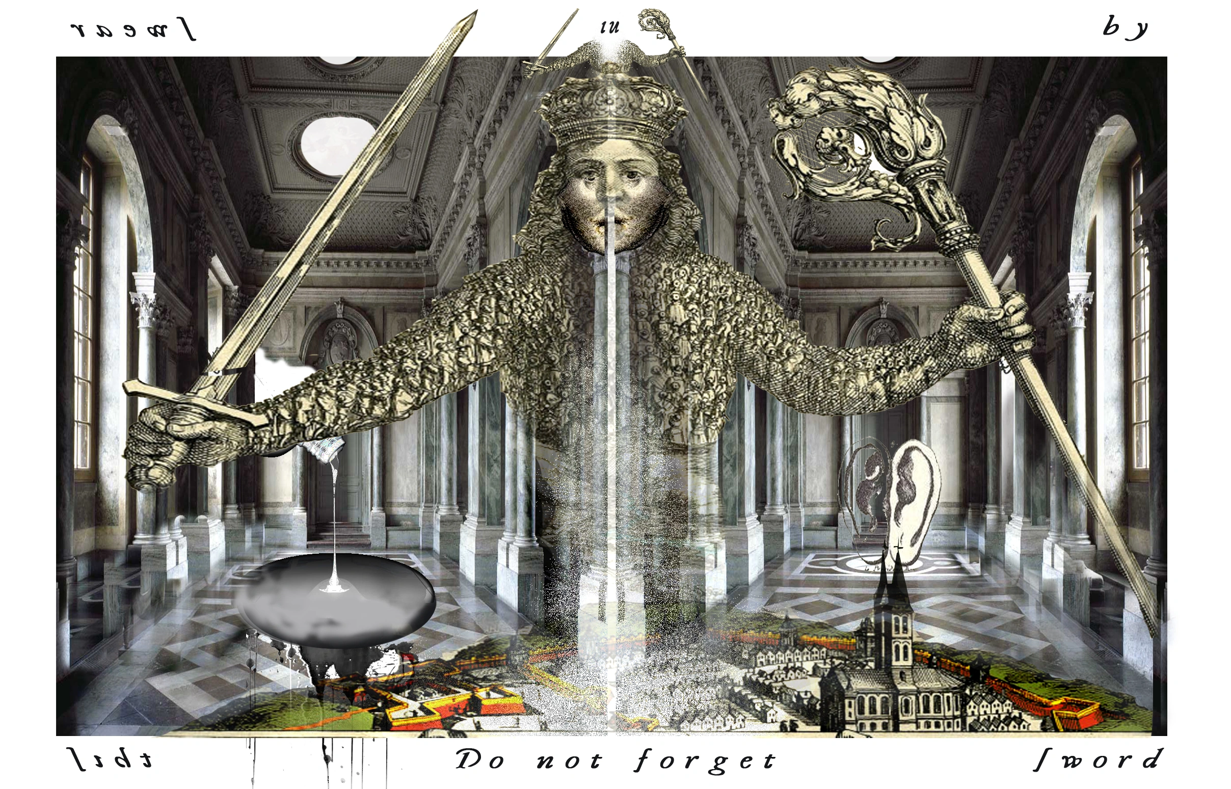 Four of Swords card from The Shakespeare Tarot by Chris Leech