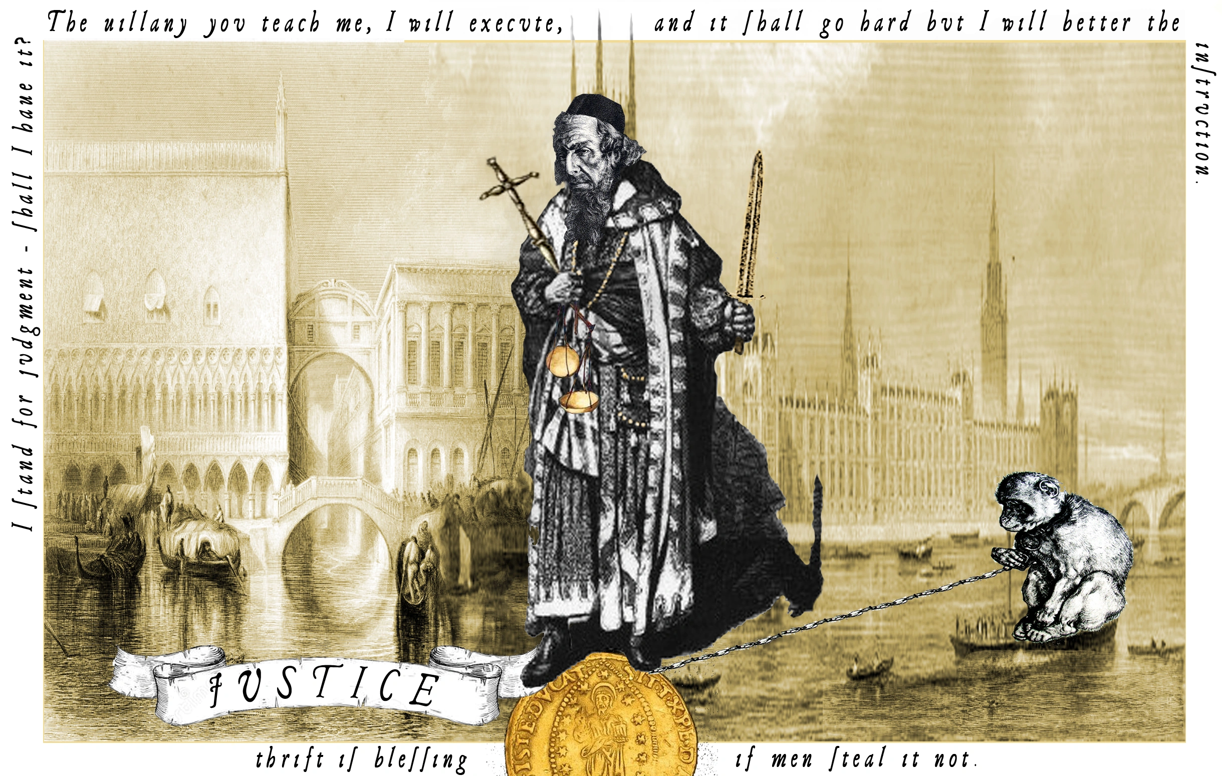 Justice card from The Shakespeare Tarot by Chris Leech