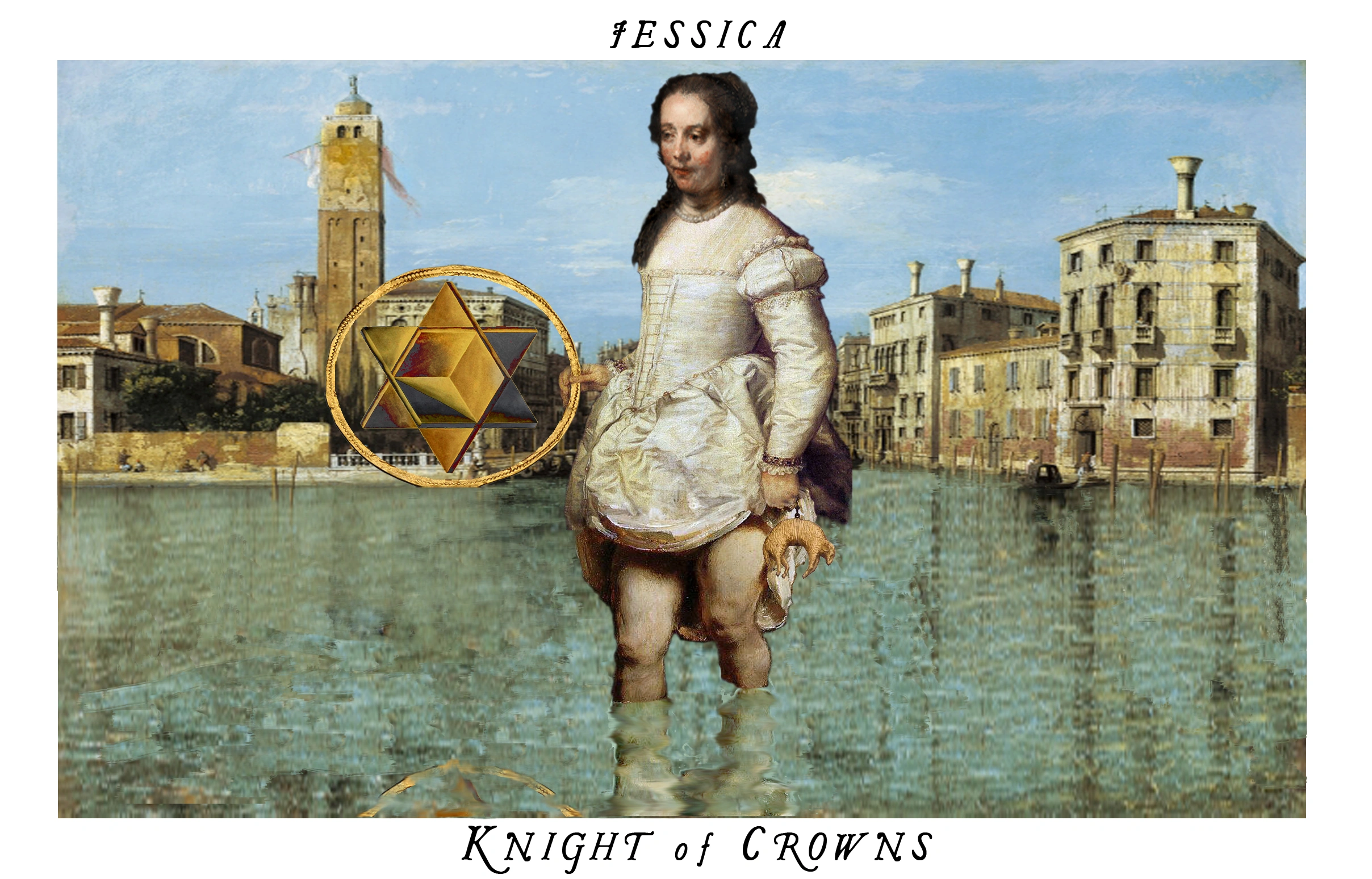 Knight of Crowns card from The Shakespeare Tarot by Chris Leech