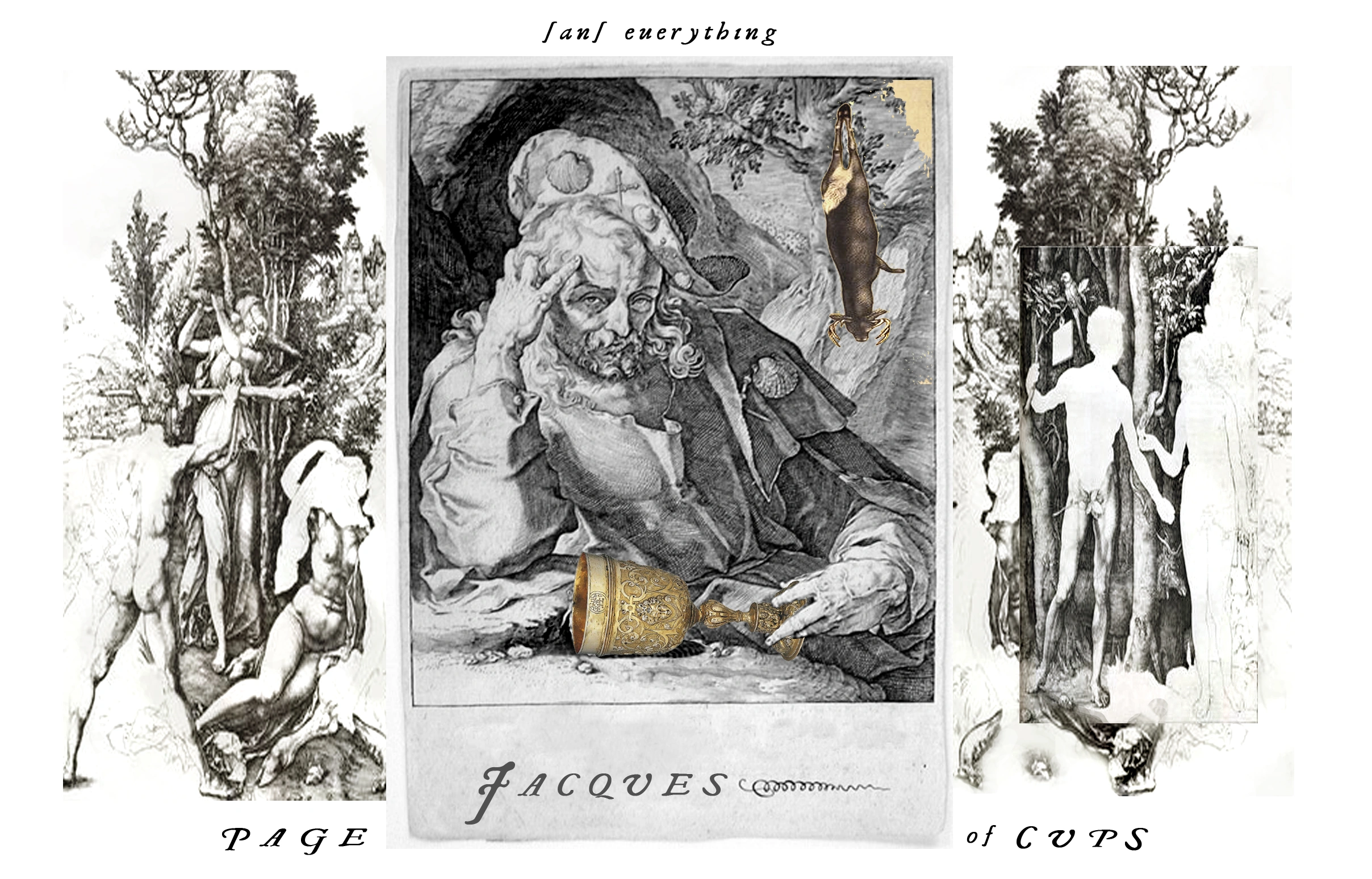 Page of Cups card from The Shakespeare Tarot by Chris Leech