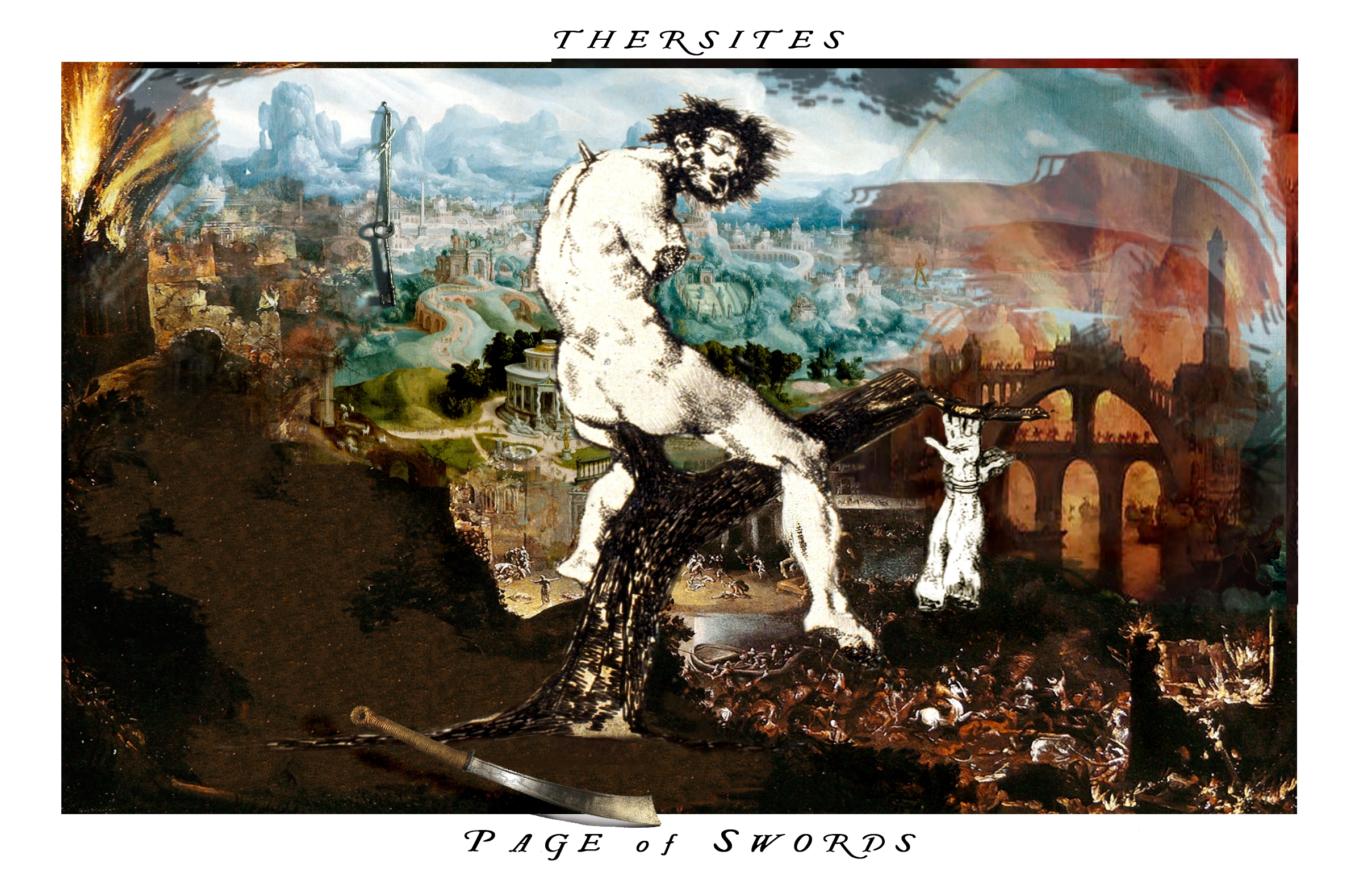 Page of Swords card from The Shakespeare Tarot by Chris Leech