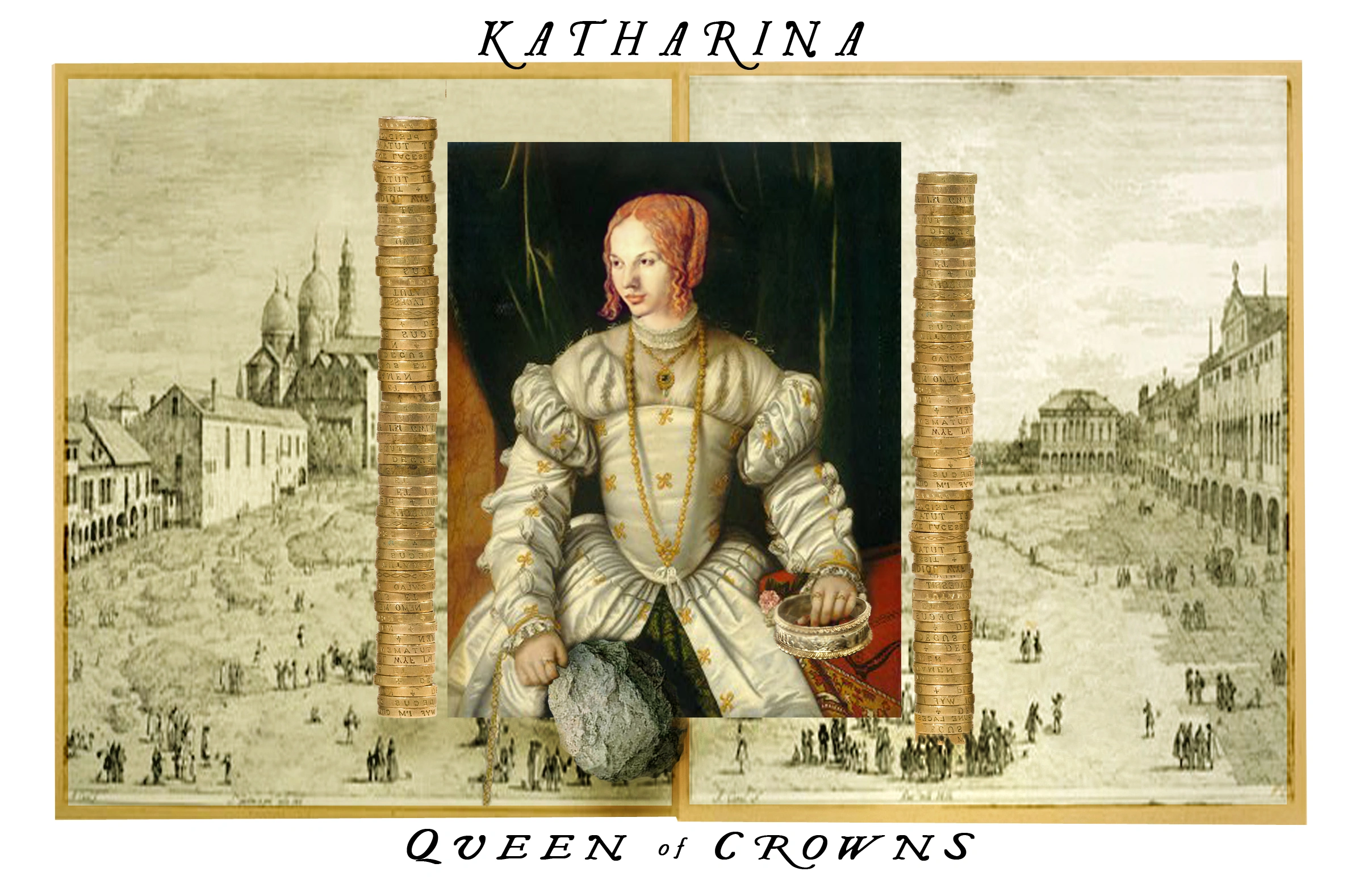 Queen of Crowns card from The Shakespeare Tarot by Chris Leech