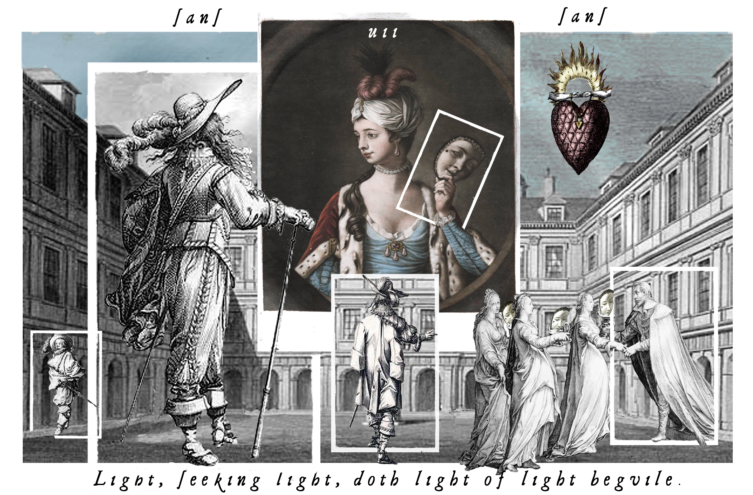 Seven of Cups card from The Shakespeare Tarot by Chris Leech