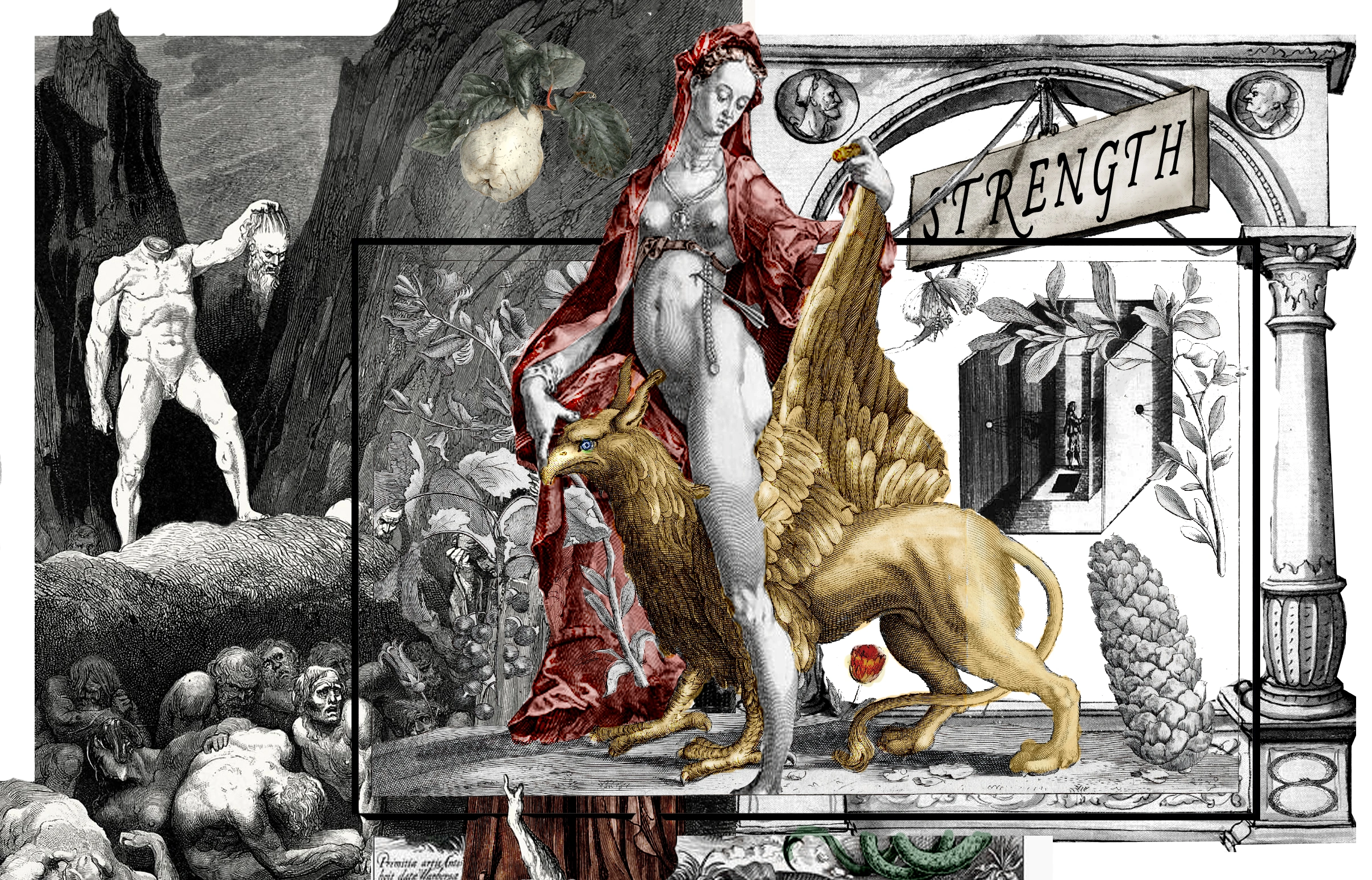 Strength card from The Shakespeare Tarot by Chris Leech