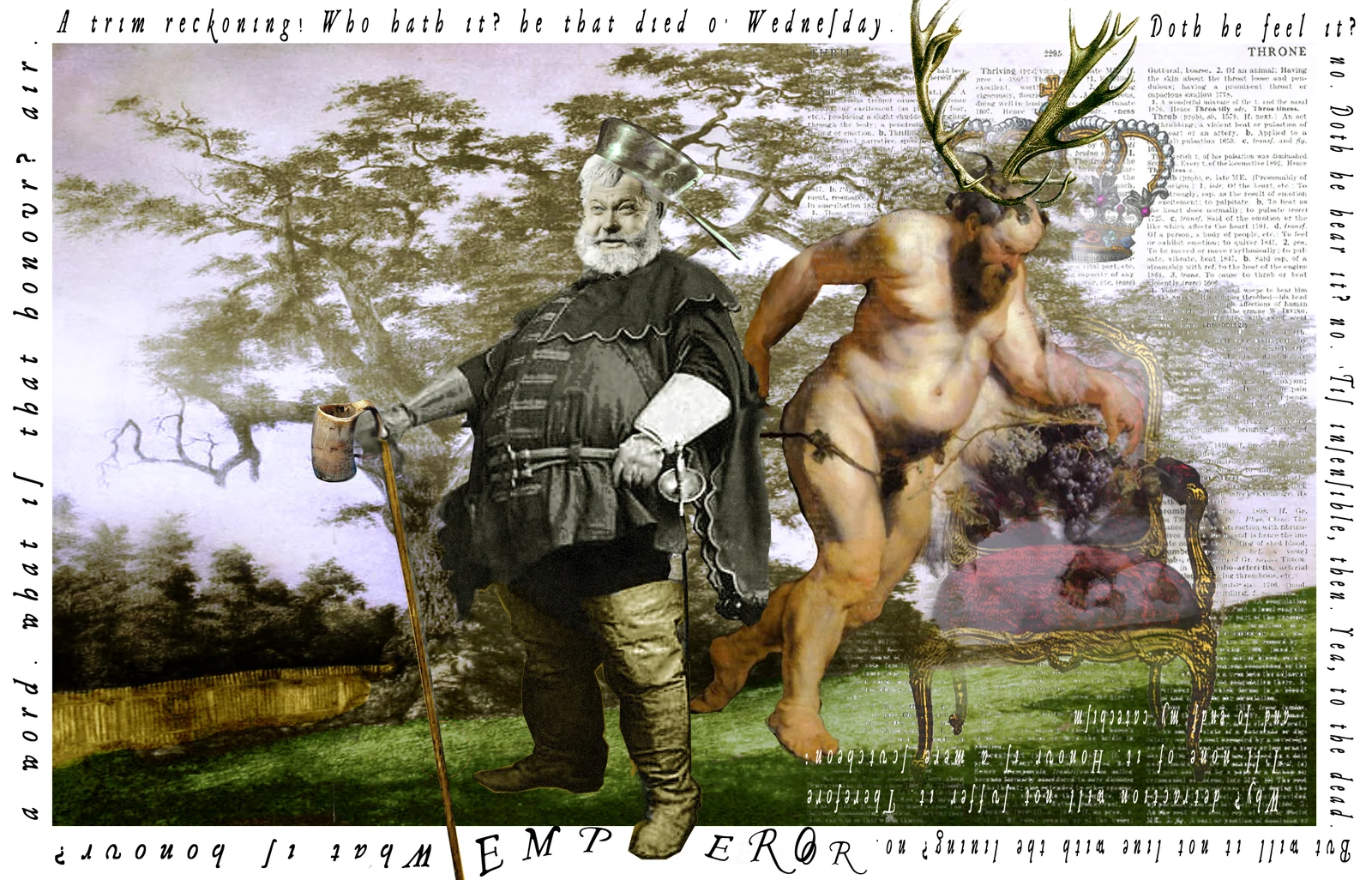 The Emperor card from The Shakespeare Tarot by Chris Leech