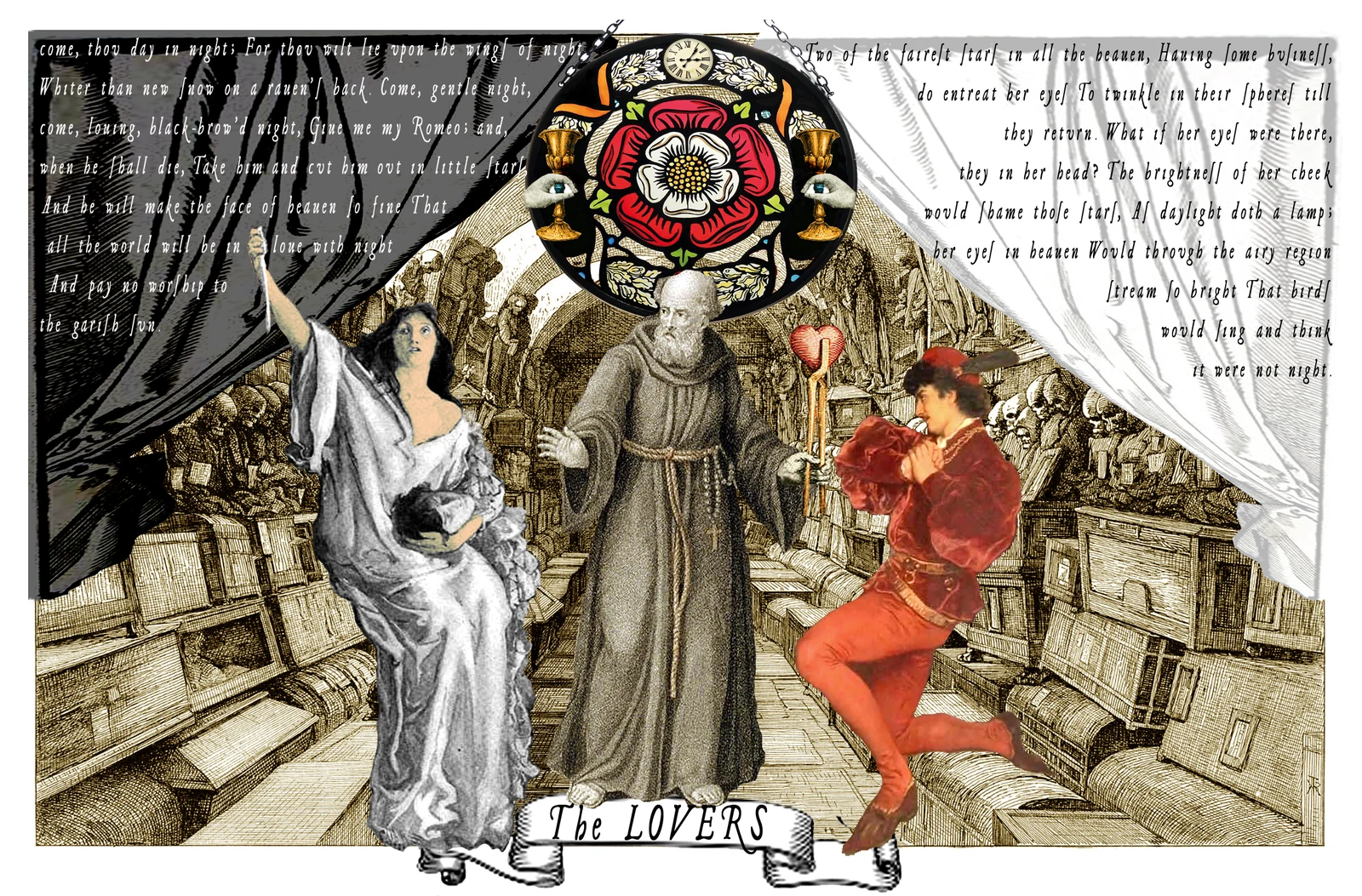 The Lovers card from The Shakespeare Tarot by Chris Leech