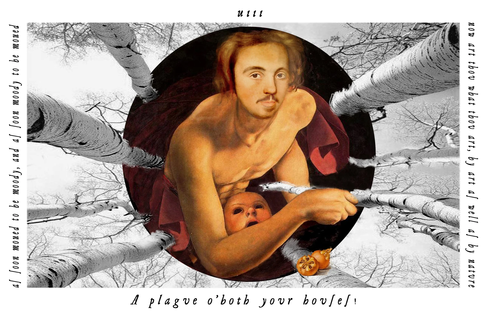 Eight of Staffs card from The Shakespeare Tarot by Chris Leech