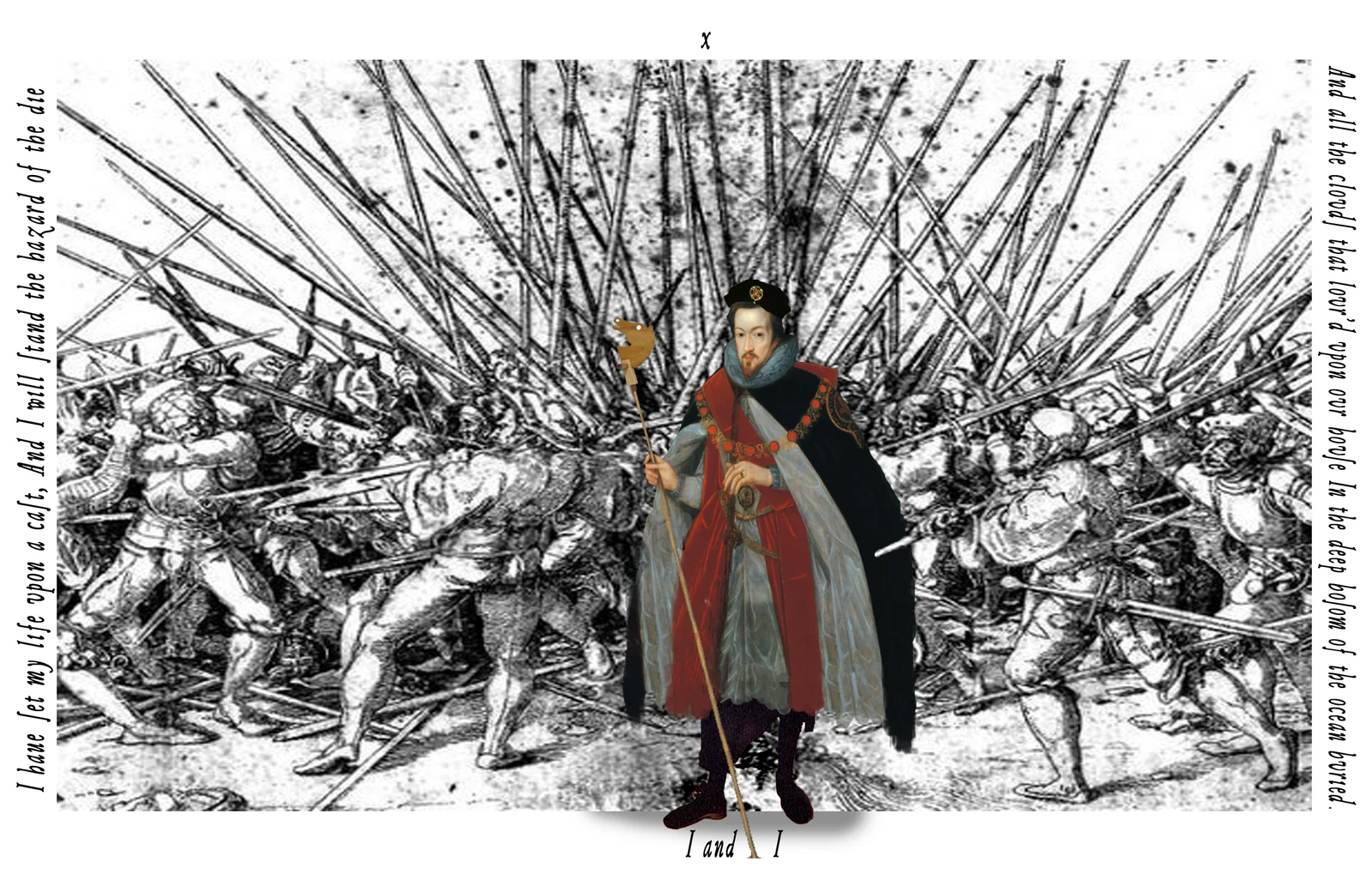 Ten of Staffs card from The Shakespeare Tarot by Chris Leech