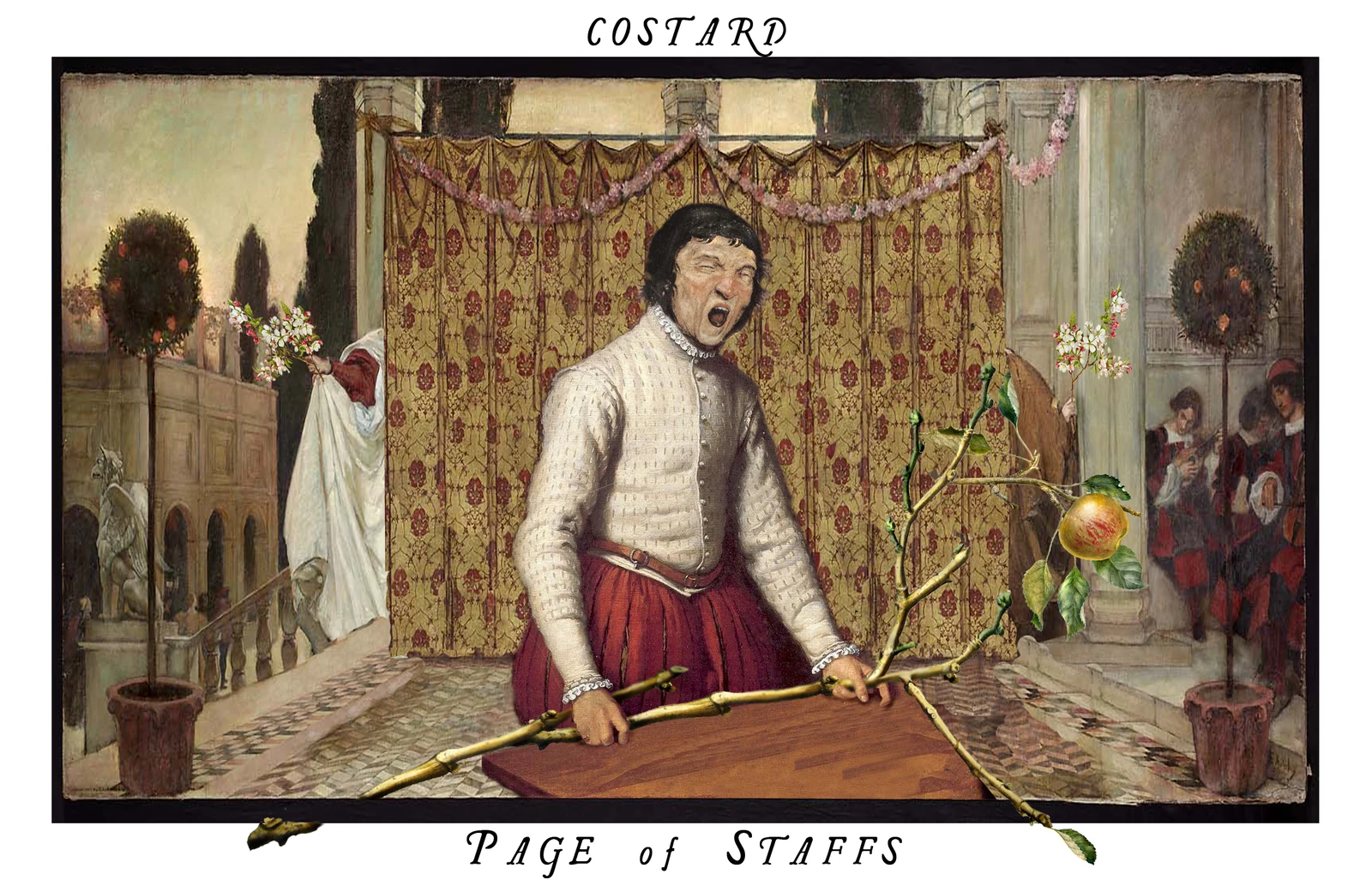 Page of Staffs card from The Shakespeare Tarot by Chris Leech