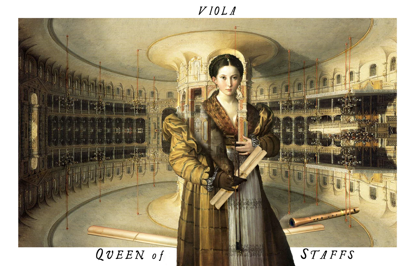 Queen of Staffs card from The Shakespeare Tarot by Chris Leech