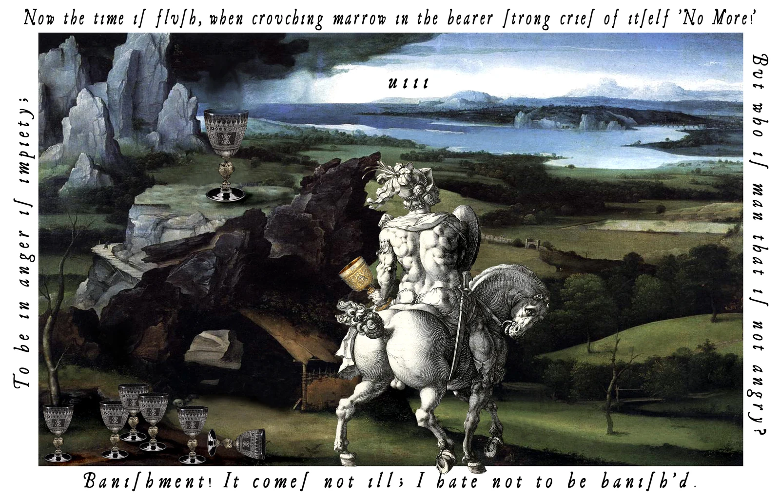 Eight of Cups card from The Shakespeare Tarot by Chris Leech