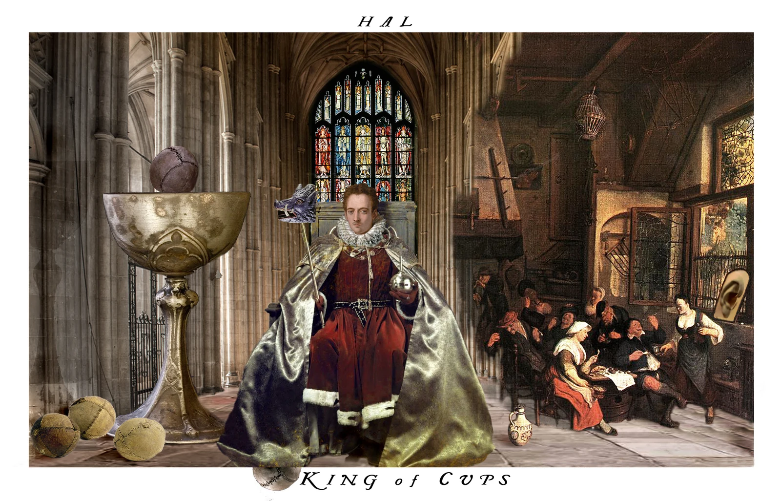 King of Cups card from The Shakespeare Tarot by Chris Leech
