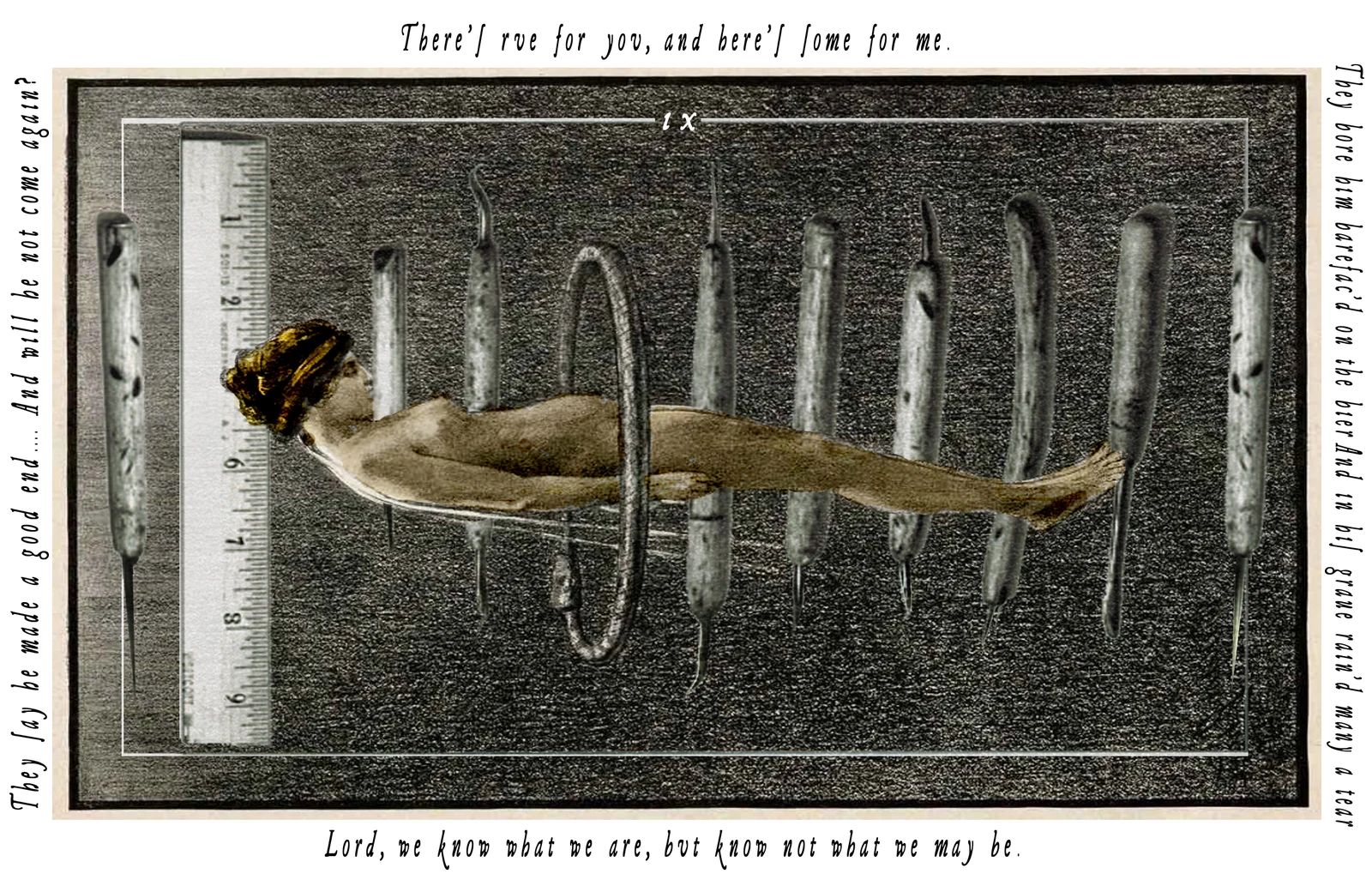 Nine of Swords card from The Shakespeare Tarot by Chris Leech