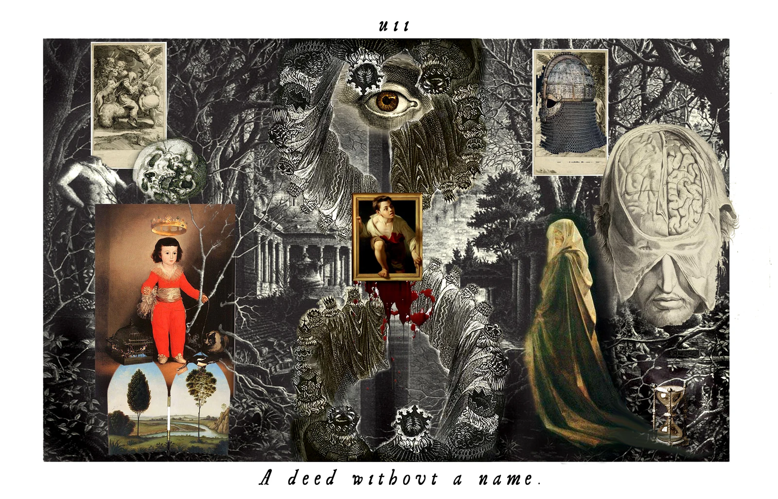 Seven of Crowns card from The Shakespeare Tarot by Chris Leech
