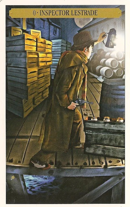 Inspector Lestrade card from the Sherlock Holmes Tarot deck by John Matthews and Wil Kinghan