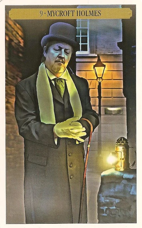 Mycroft Holmes card from the Sherlock Holmes Tarot deck by John Matthews and Wil Kinghan