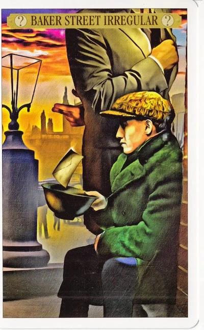 Baker Street Irregular of Deduction card from the Sherlock Holmes Tarot deck