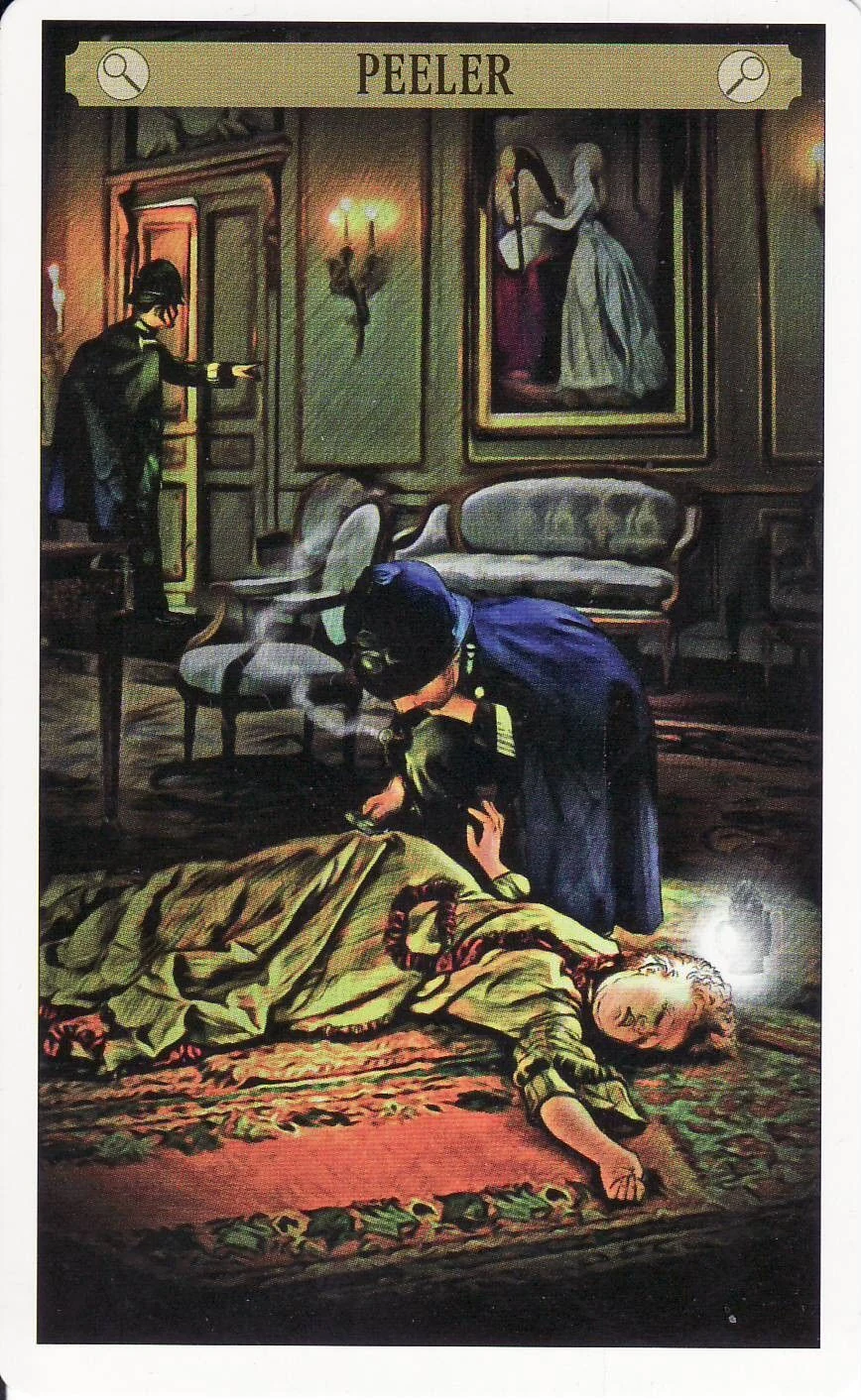 Peeler of Analysis card from the Sherlock Holmes Tarot deck