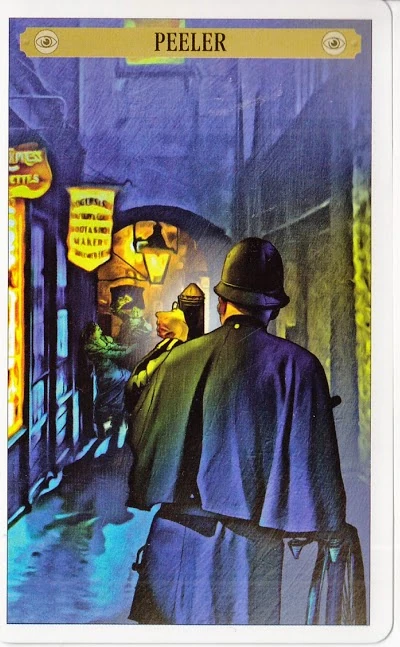 Peeler of Observation card from the Sherlock Holmes Tarot deck