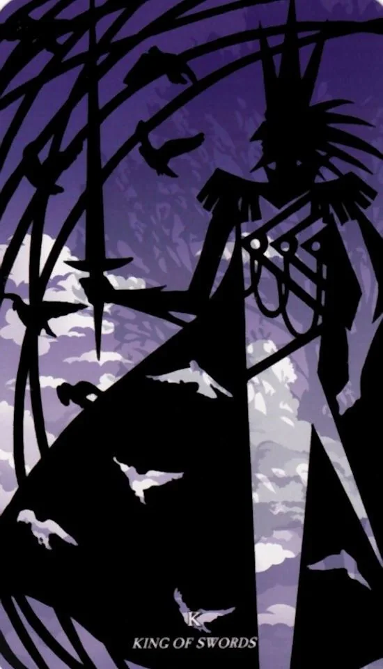 King of Swords card from the Silhouettes Tarot deck