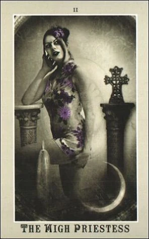 The High Priestess card from the Silver Era Tarot deck